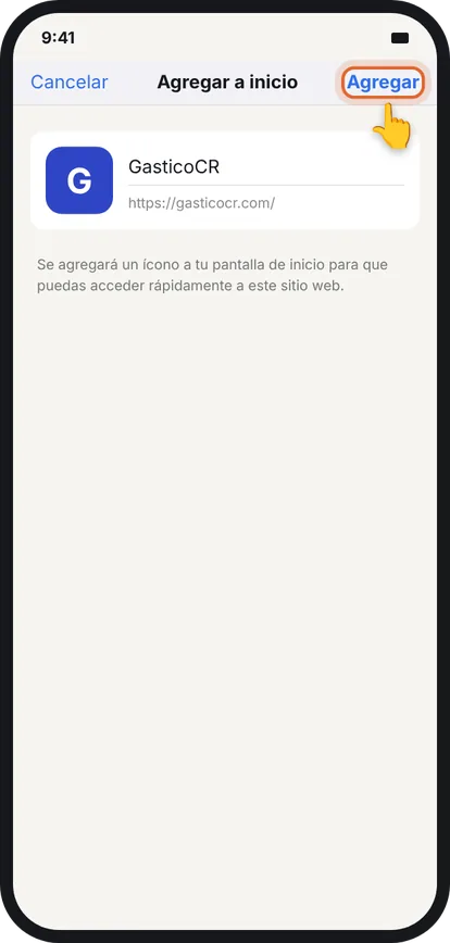 Paso 3: Toca «Agregar»